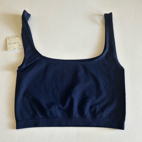 NWT Free People Intimately Womens Scoop Neck Navy Blue Stretch Crop Top XS/S - Picture 8 of 14